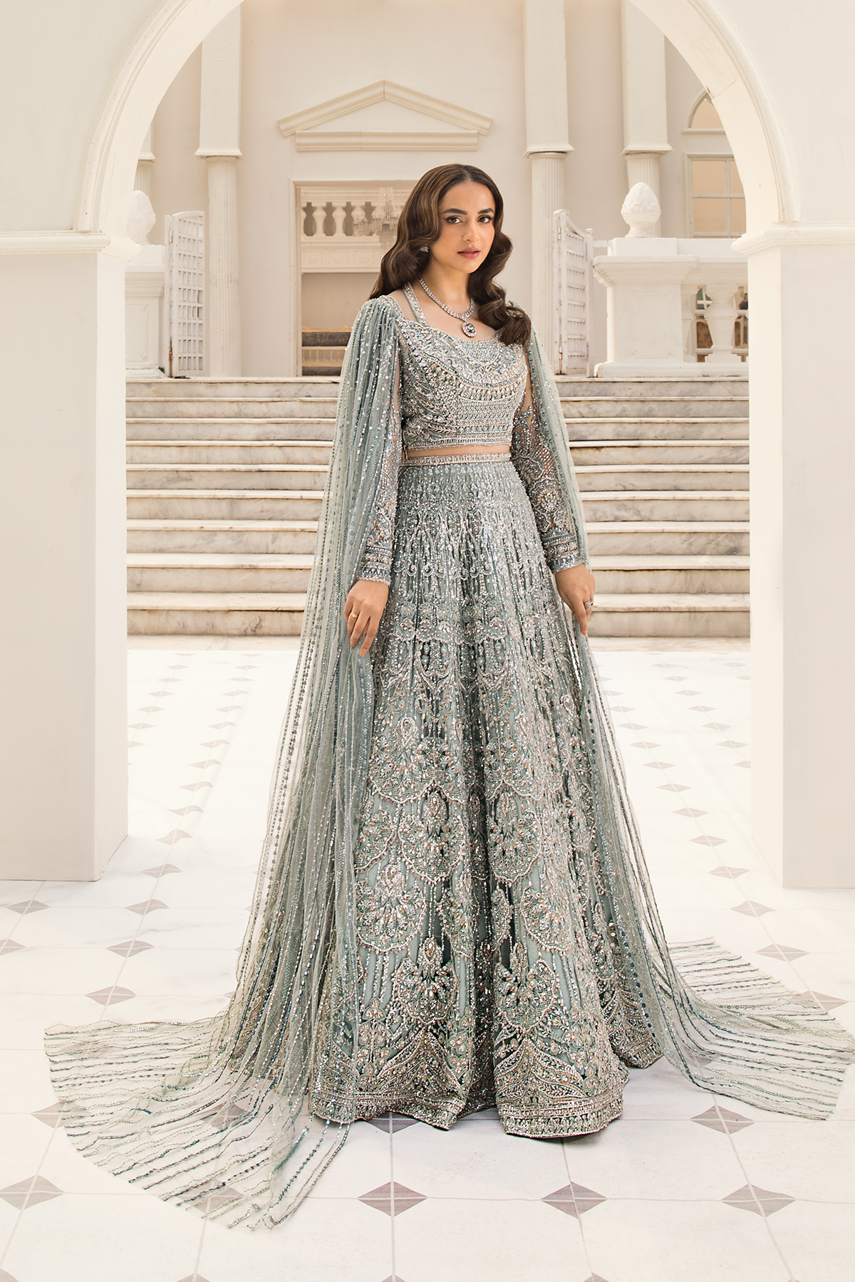 ERUM KHAN IRIS UN STITCHED COLLECTION 25 - MINTY BREEZE - Image 5