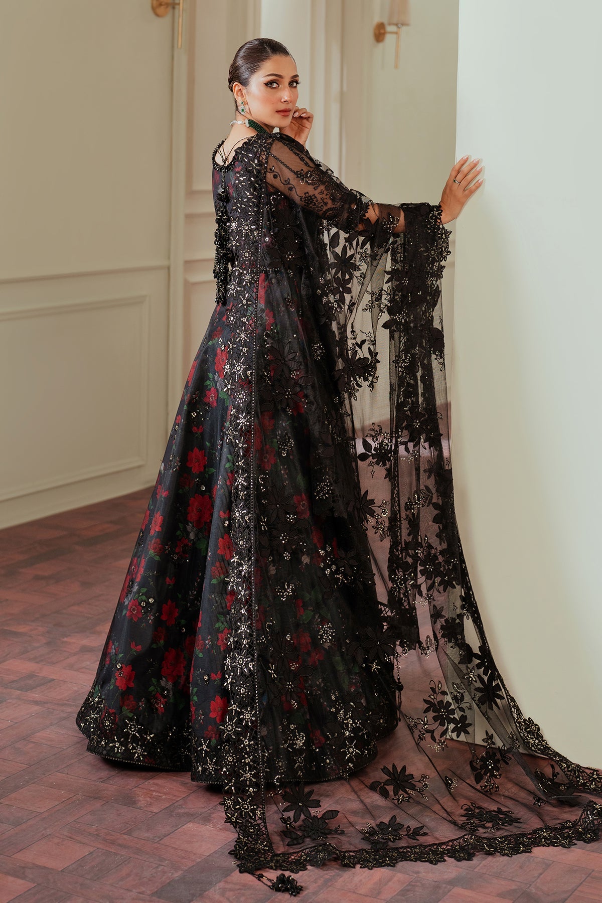 Baroque Un Stitched Collection 25 - Embroidered Net CH13-05 - Image 4