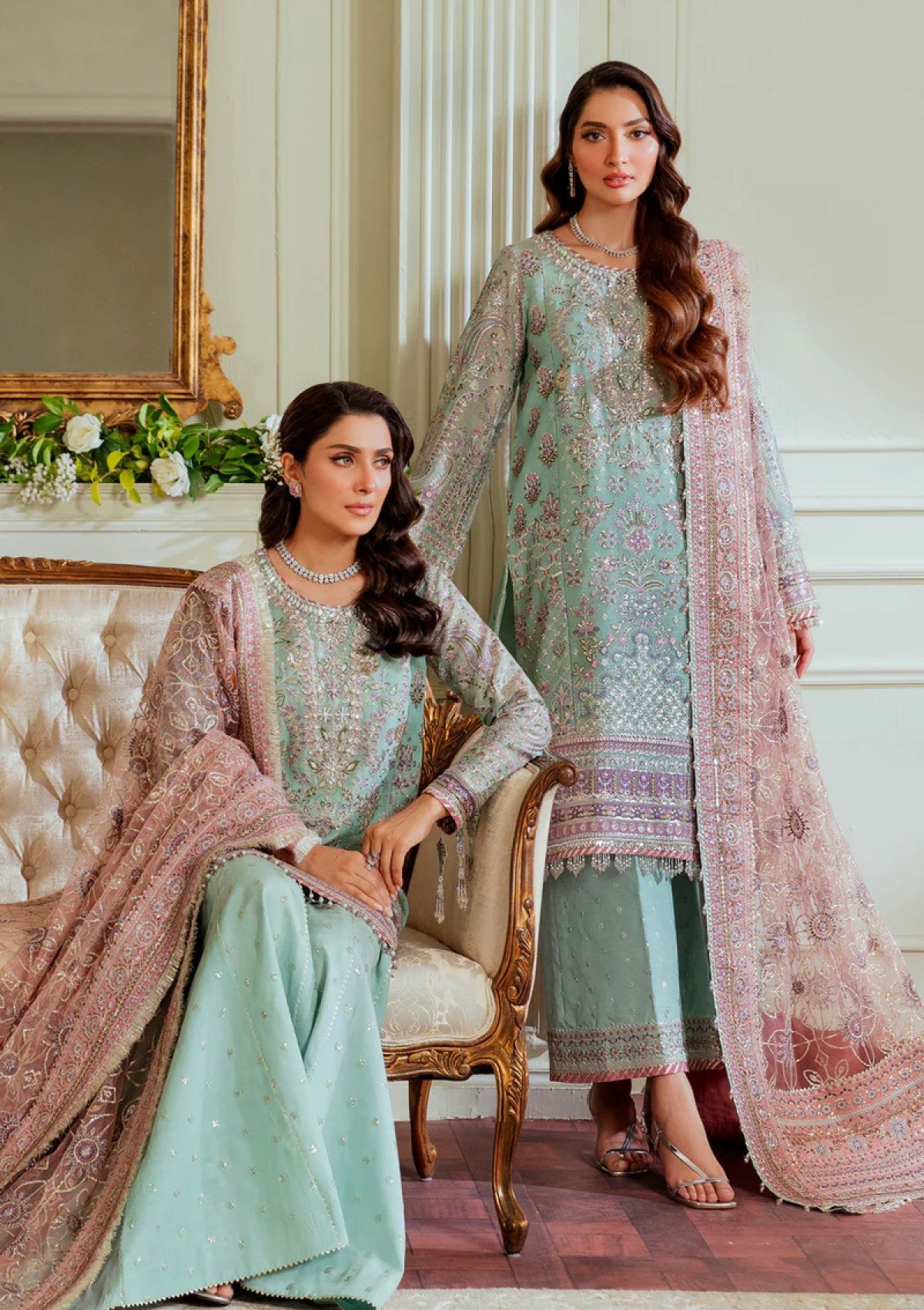 Baroque Chantelle - Embroidered Zari Net CH13-08