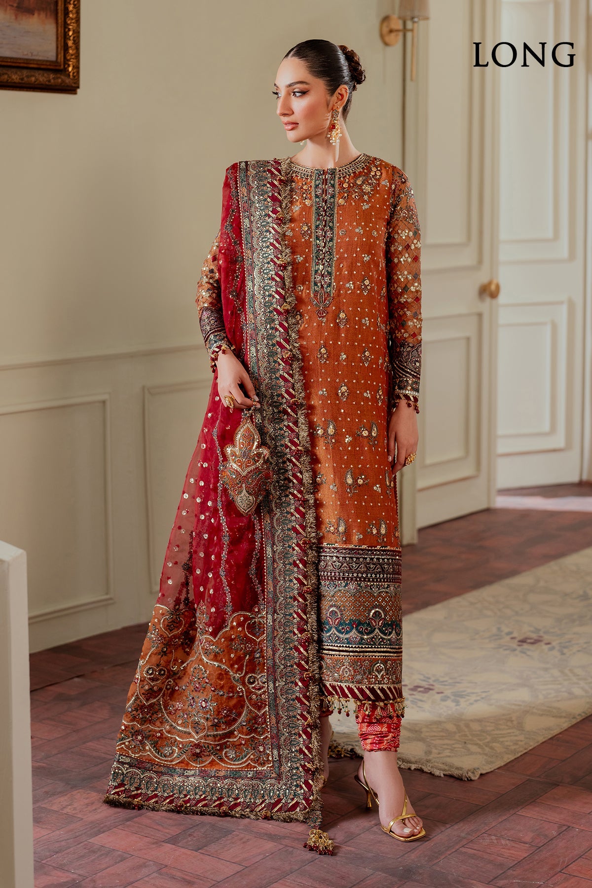 Baroque Un Stitched Collection 25 - Embroidered Net CH13-01 - Image 2