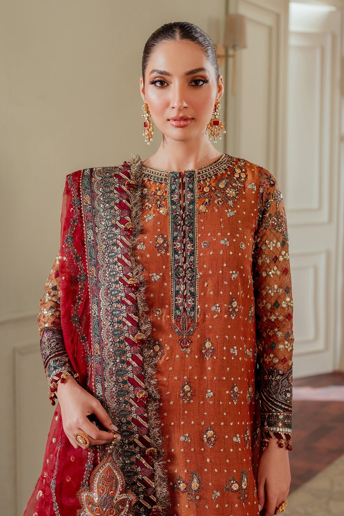 Baroque Un Stitched Collection 25 - Embroidered Net CH13-01 - Image 15