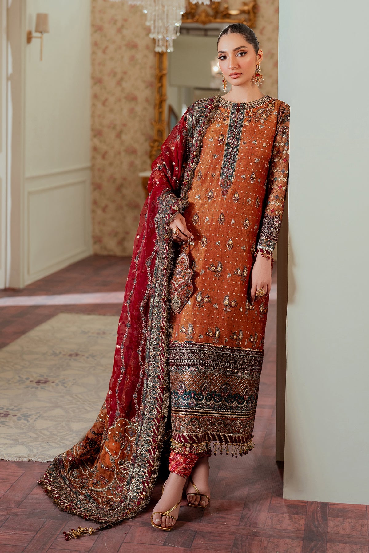 Baroque Un Stitched Collection 25 - Embroidered Net CH13-01 - Image 16
