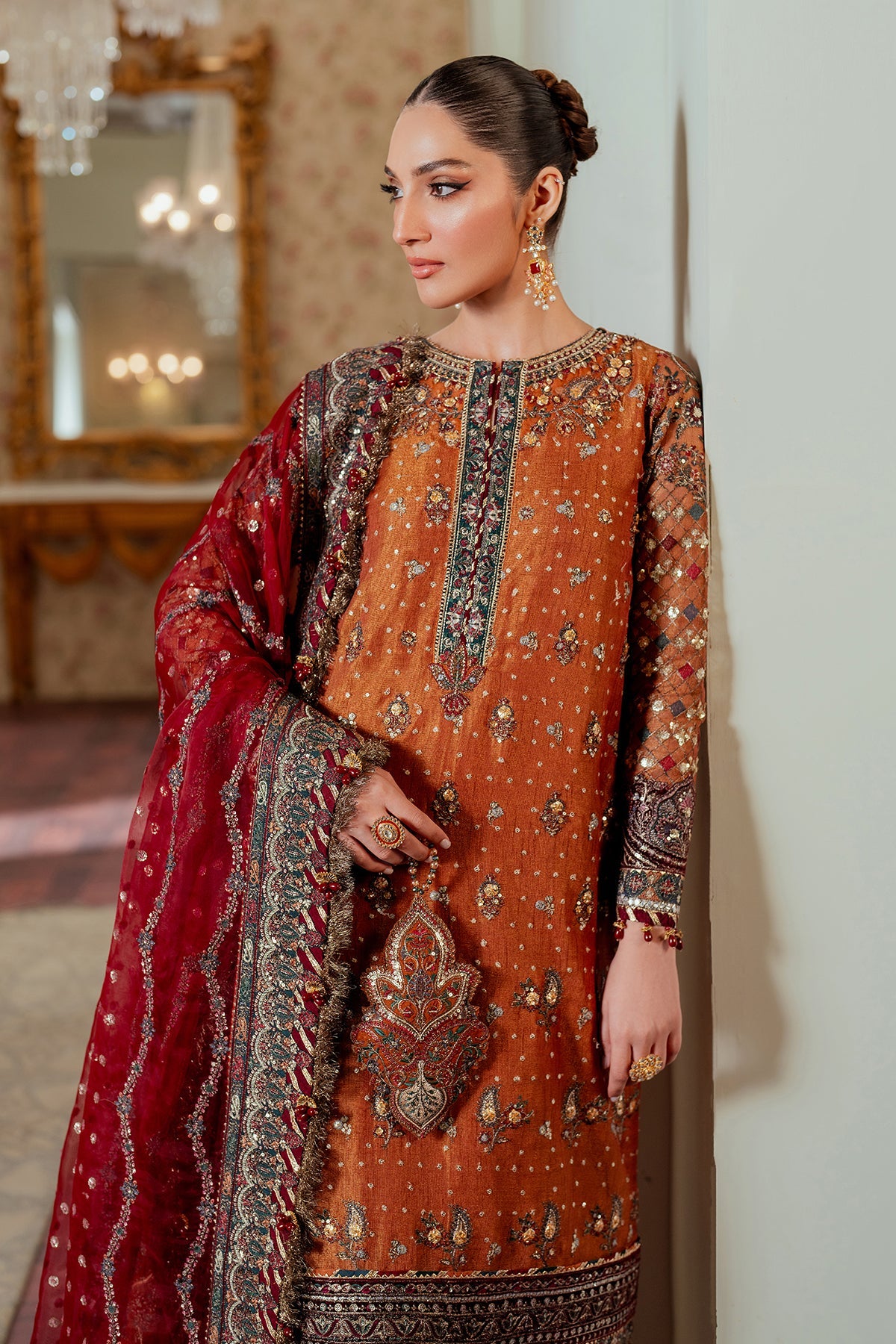 Baroque Un Stitched Collection 25 - Embroidered Net CH13-01 - Image 17