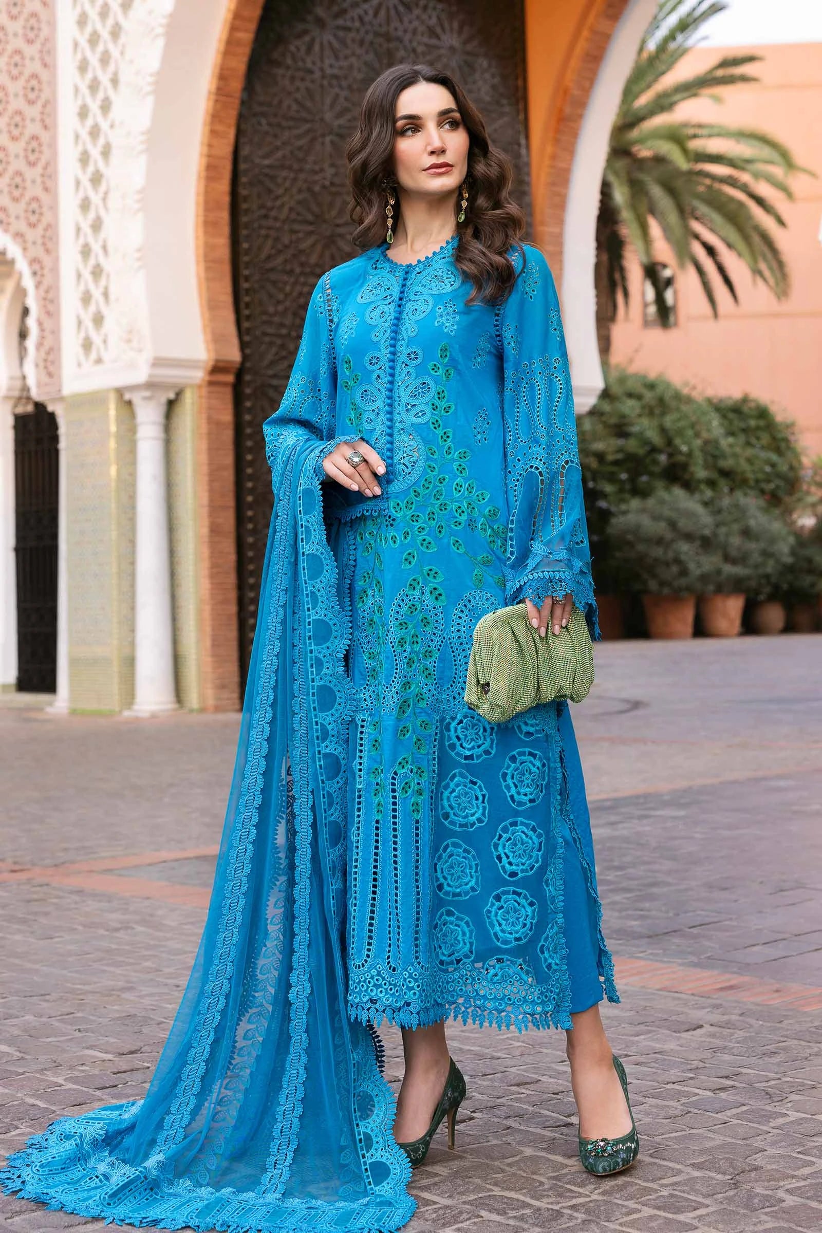 Maria B 3 Piece Unstitched Embroidered Lawn Suit | D-2503-B
