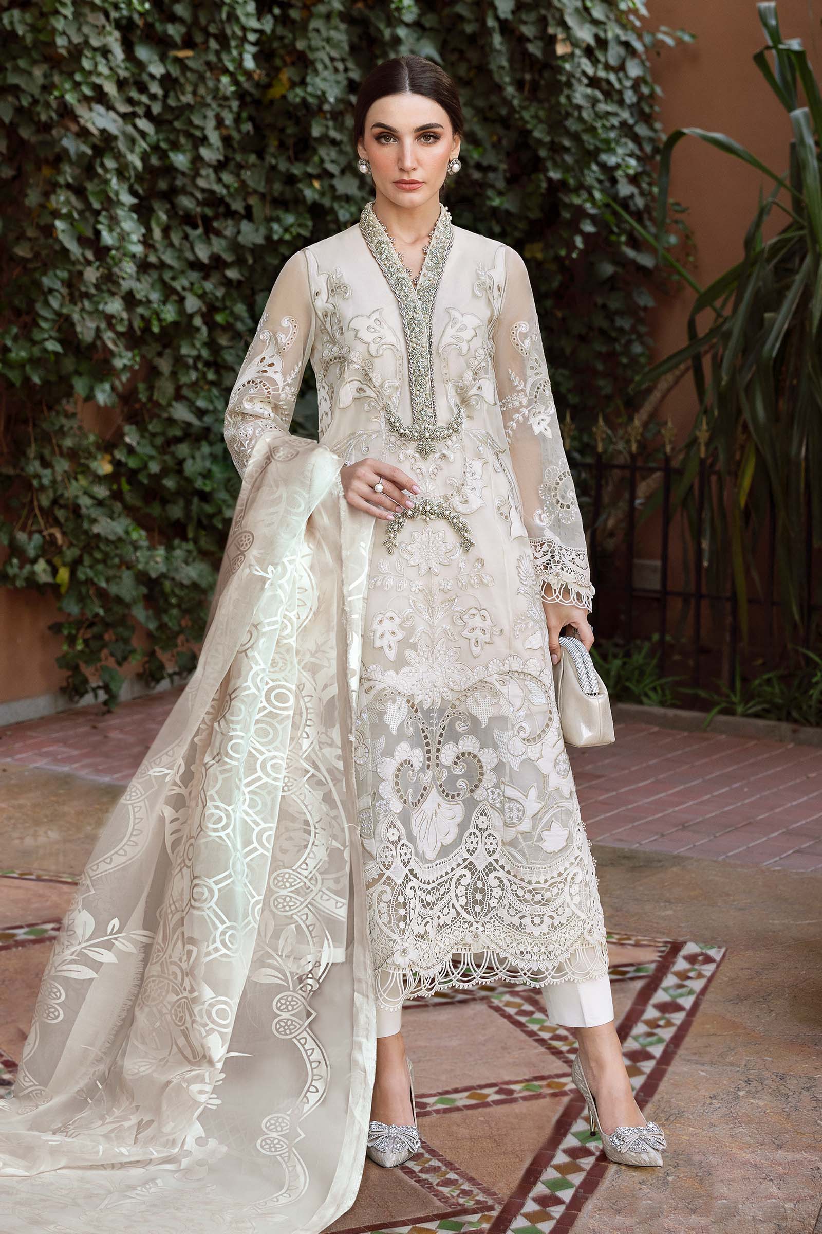 Maria B  3 Piece Unstitched Embroidered Organza Suit | D-2506-A