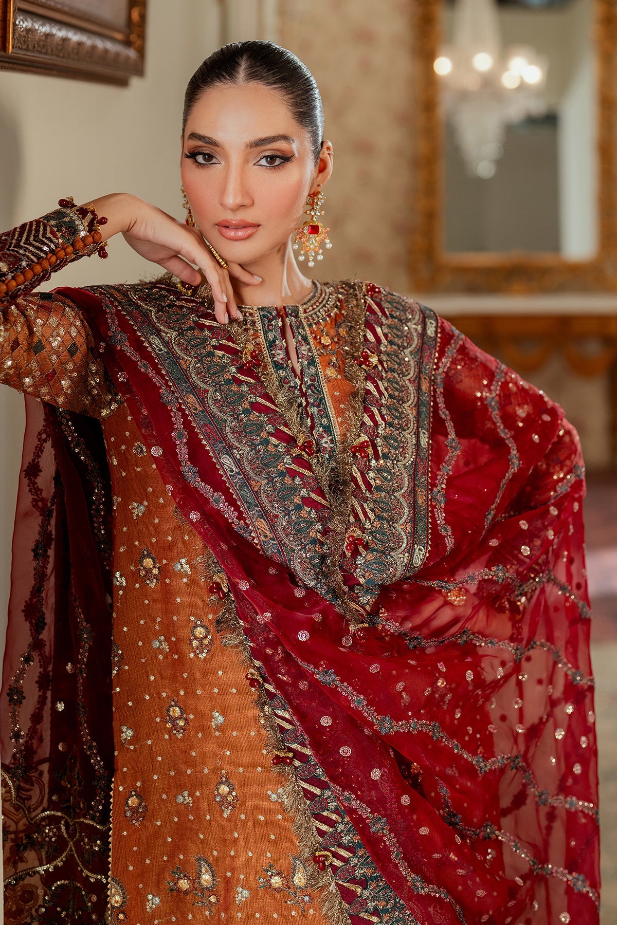 Baroque Un Stitched Collection 25 - Embroidered Net CH13-01 - Image 21