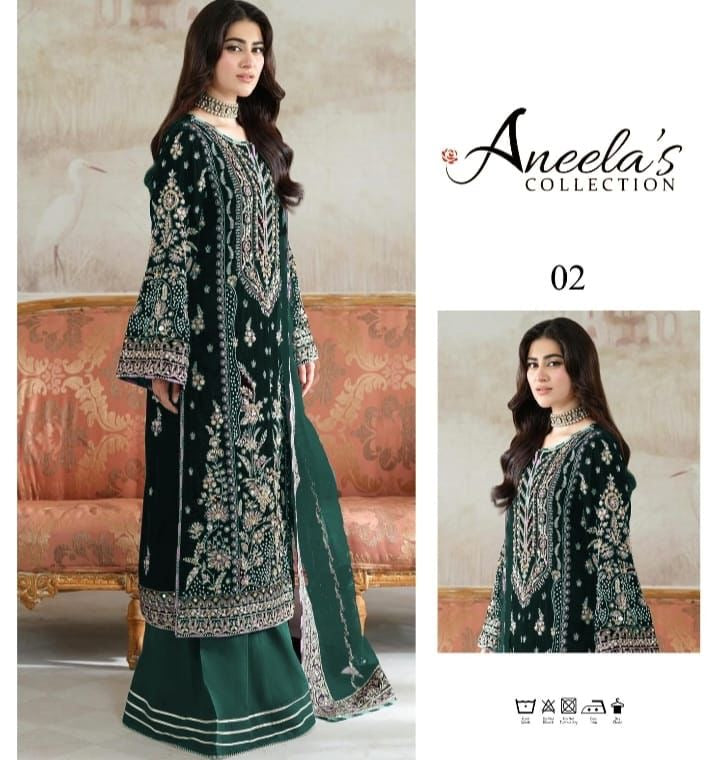 ANEELAS COLLECTION UN STITCHED COLLECTION 25 - VELVER