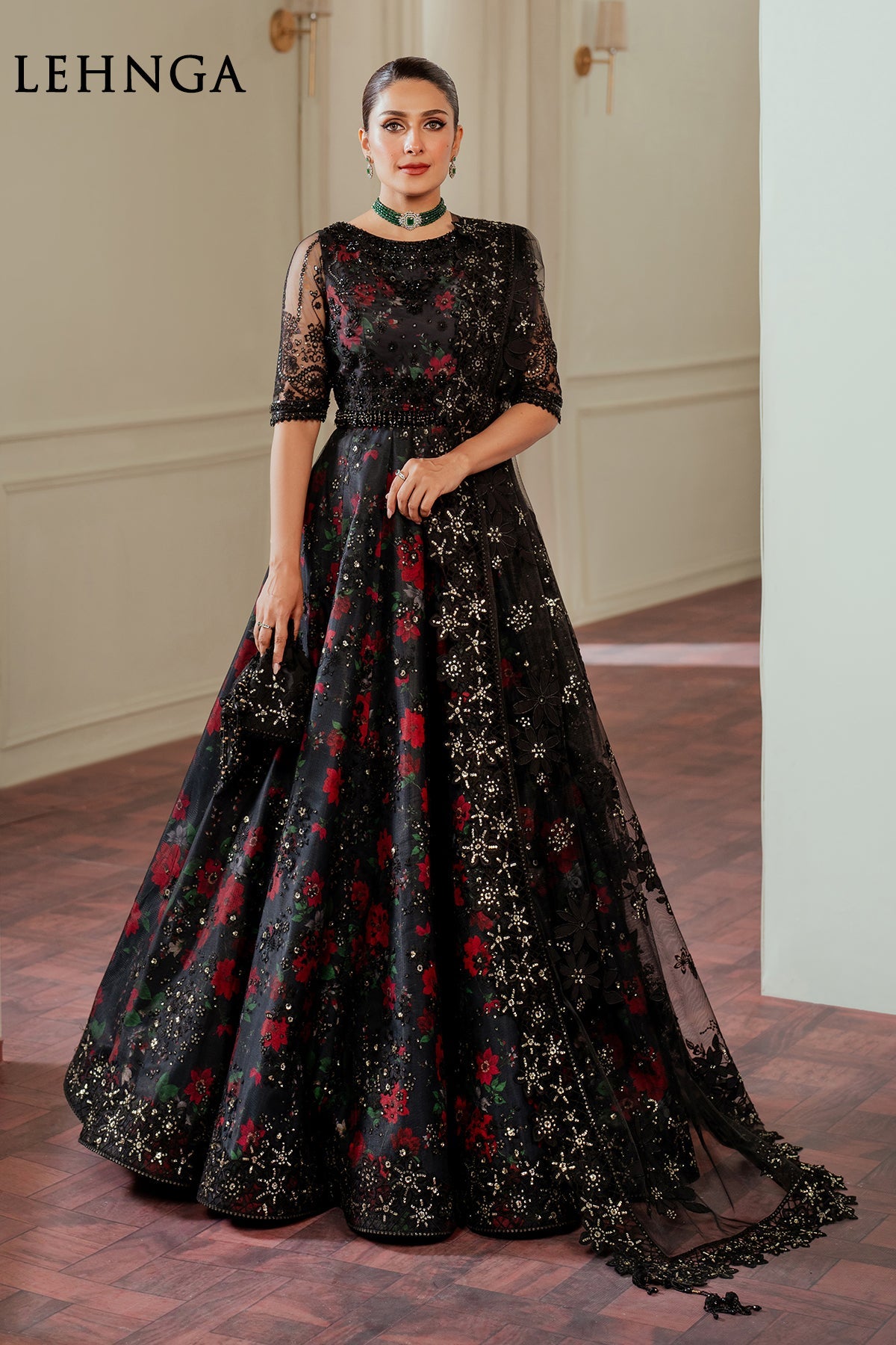 Baroque Un Stitched Collection 25 - Embroidered Net CH13-05 - Image 3