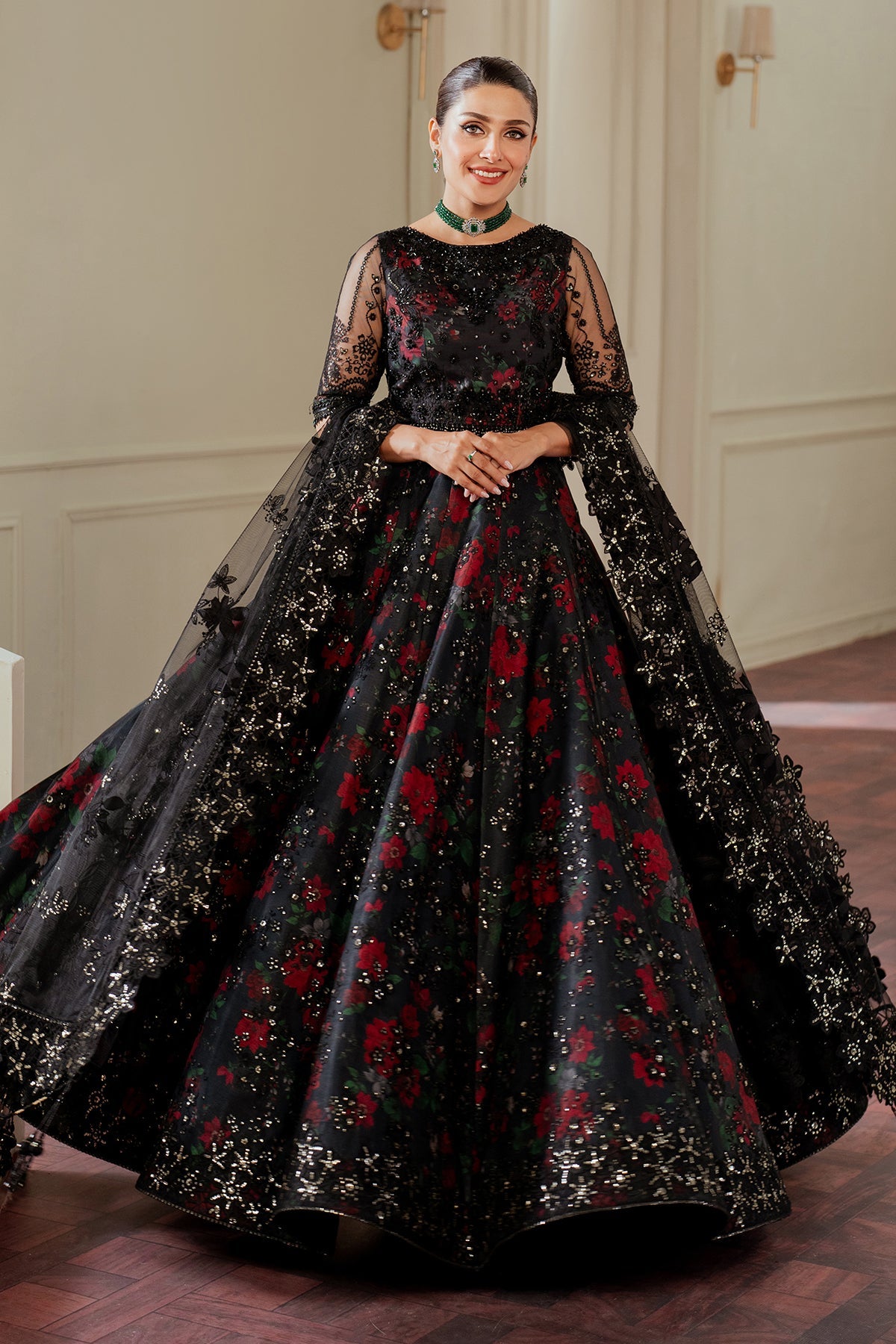 Baroque Un Stitched Collection 25 - Embroidered Net CH13-05 - Image 10