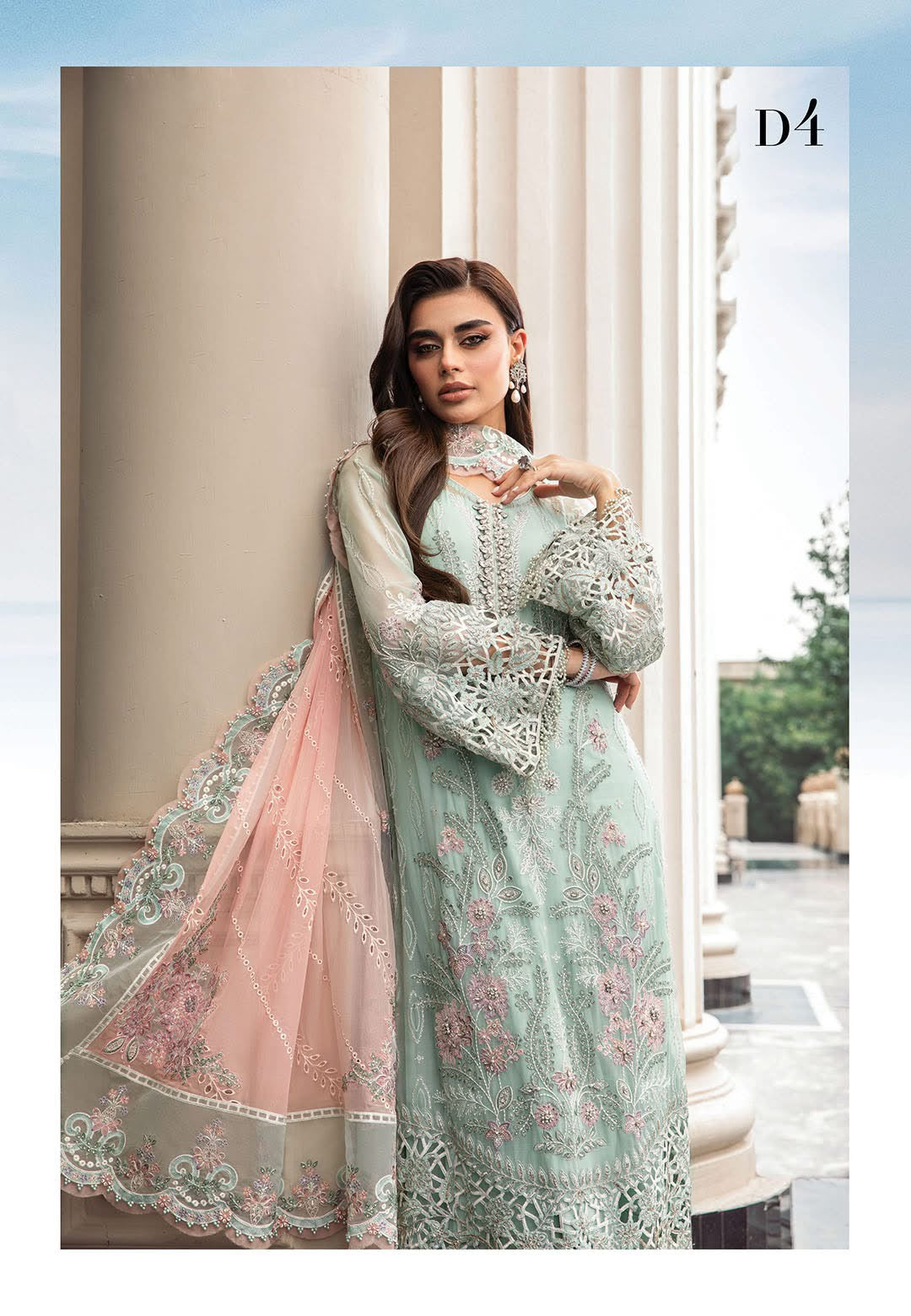 MARIA B EMBROIDERED CHIFFON UN STITCHED COLLECTION CHF-4-23 - Image 2