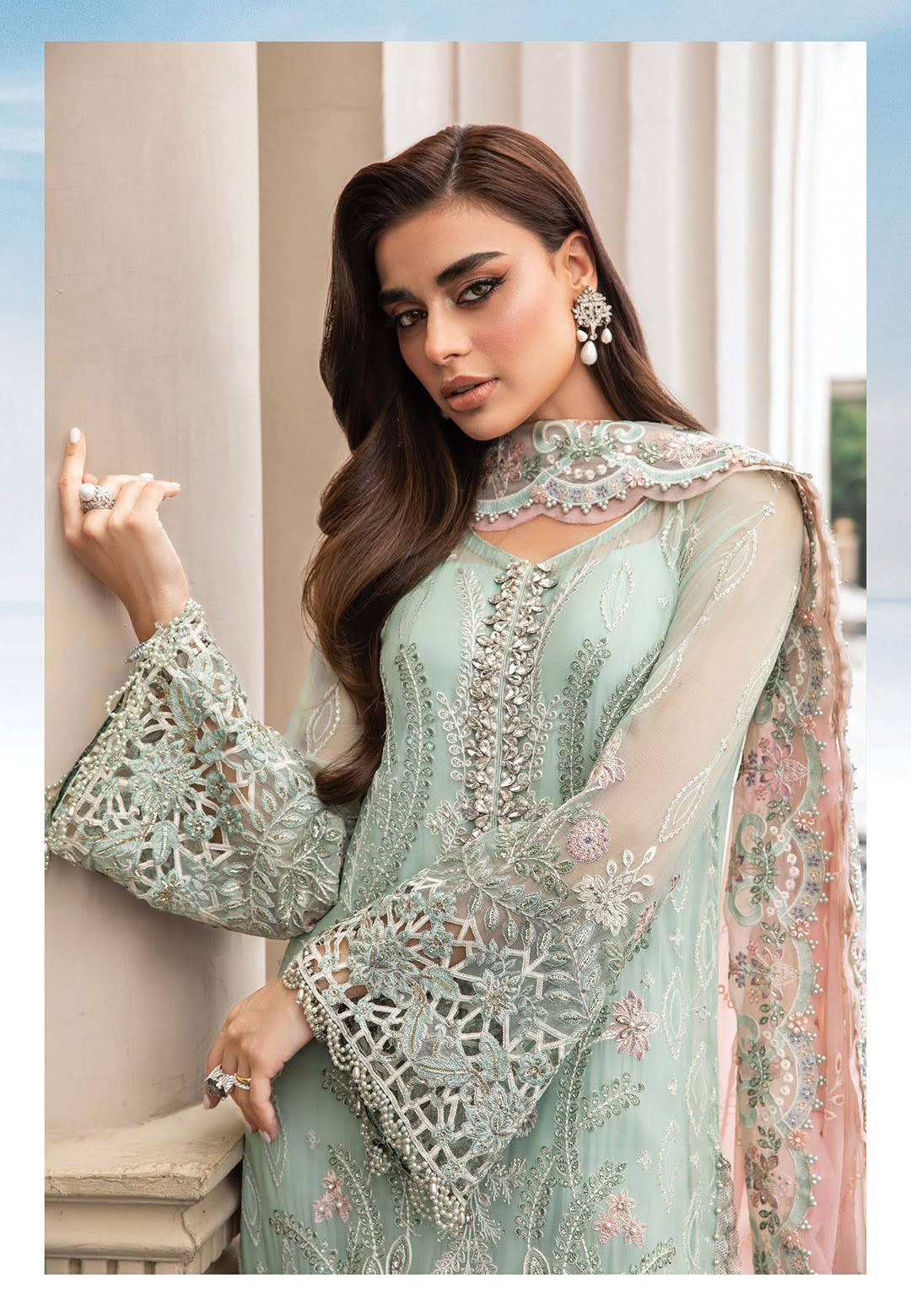 MARIA B EMBROIDERED CHIFFON UN STITCHED COLLECTION CHF-4-23 - Image 3