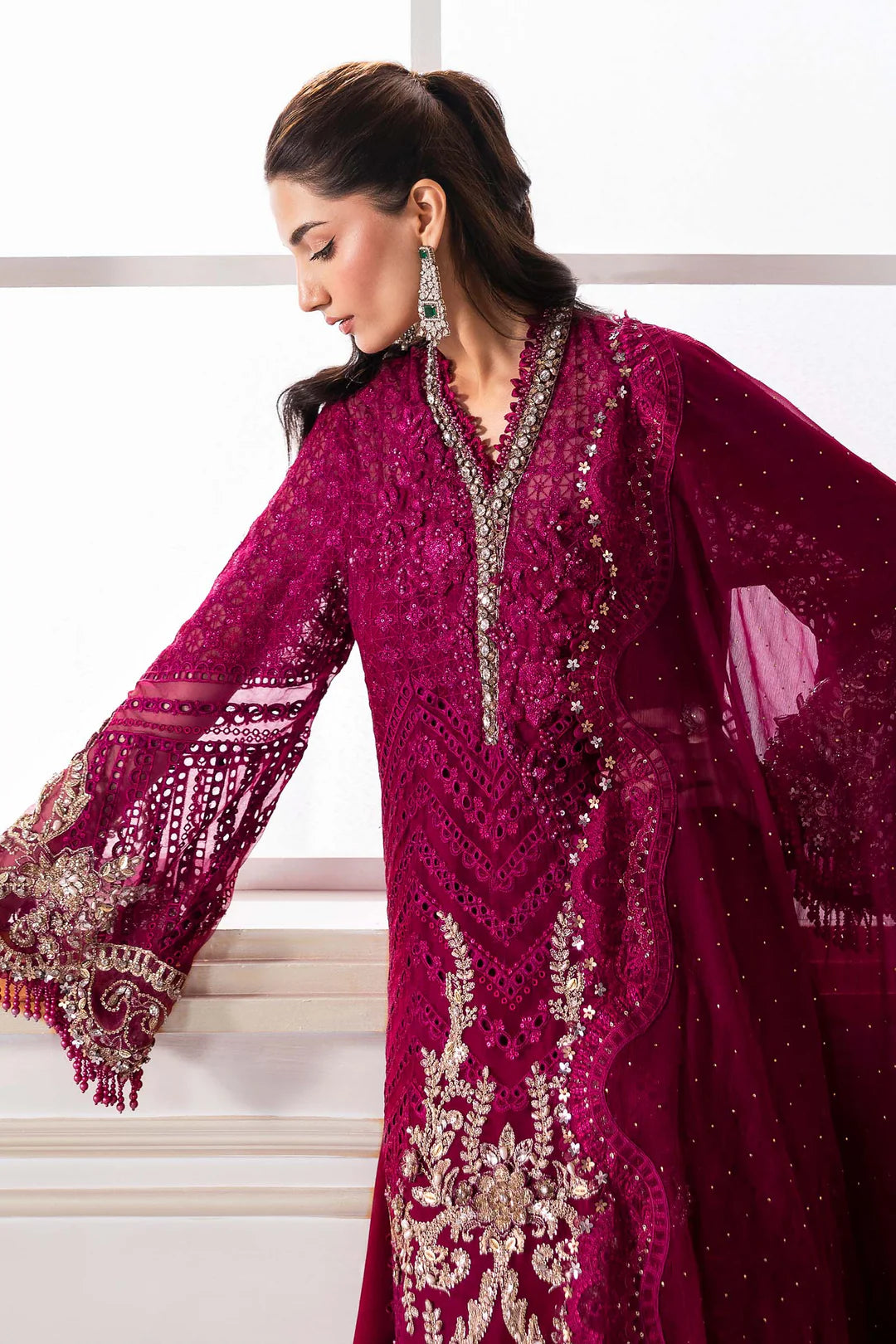 MARIA.B EMBROIDERED CHIFFON UN STITCHED COLLECTION 25 FC-03-25 - Image 3