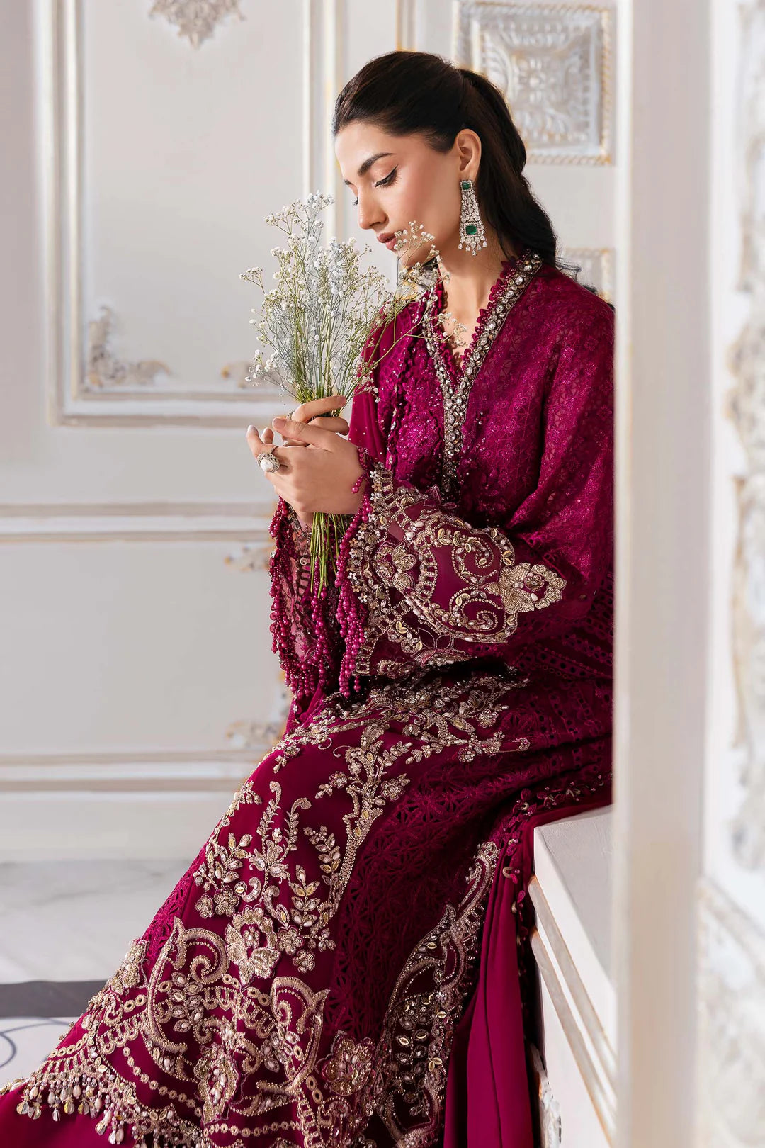 MARIA.B EMBROIDERED CHIFFON UN STITCHED COLLECTION 25 FC-03-25 - Image 5