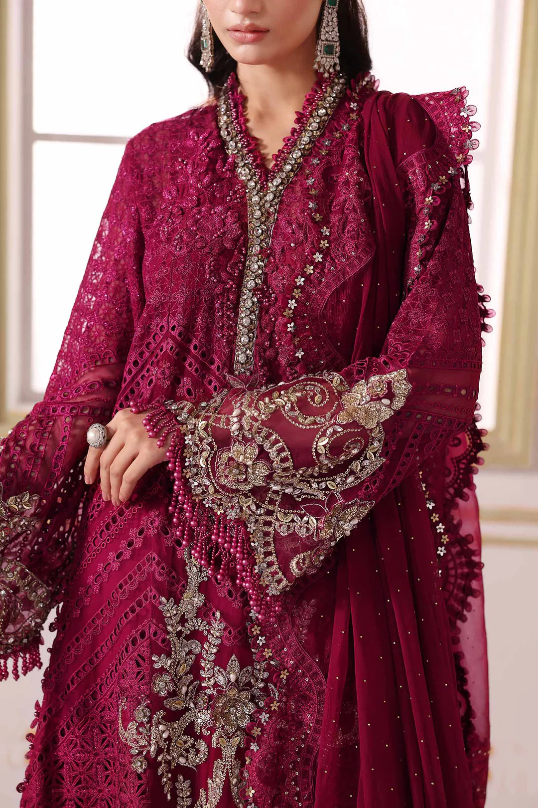MARIA.B EMBROIDERED CHIFFON UN STITCHED COLLECTION 25 FC-03-25 - Image 6