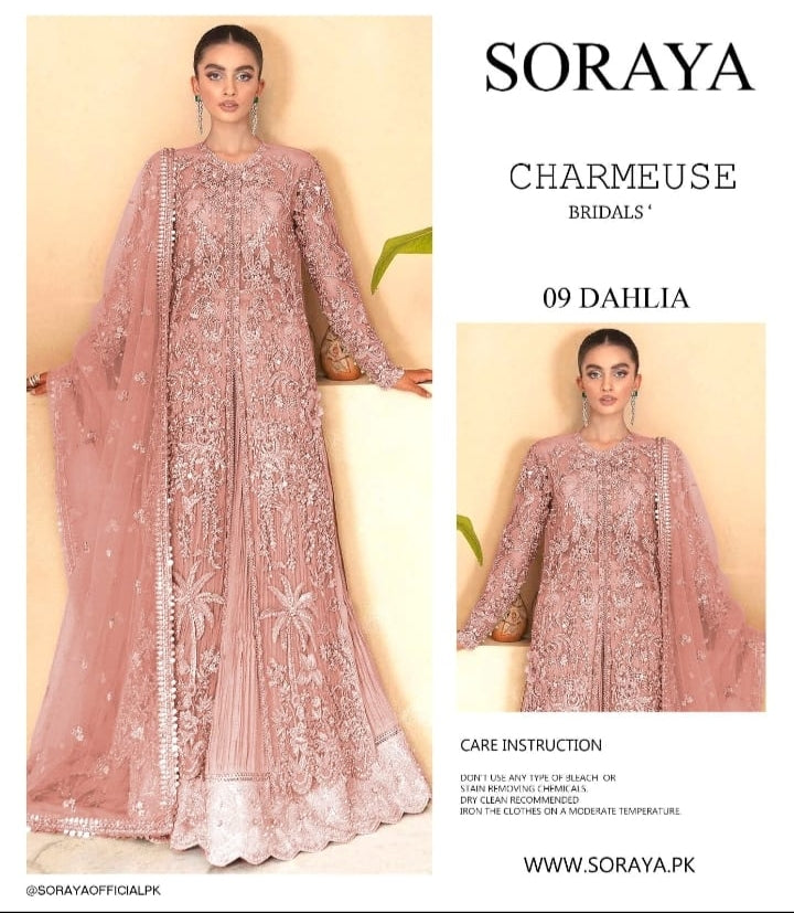 SORAYA CHARMEUSE UN STITCHED COLLECTION 25 - DAHLIA
