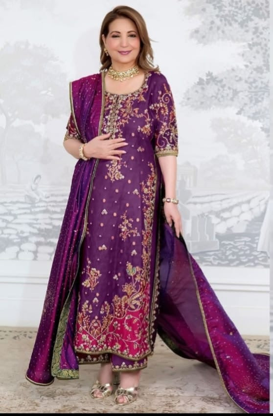 FARAH TALIB AZIZ UN STITCHED COLLECTION 25 - BITA MAGENTA KURTA